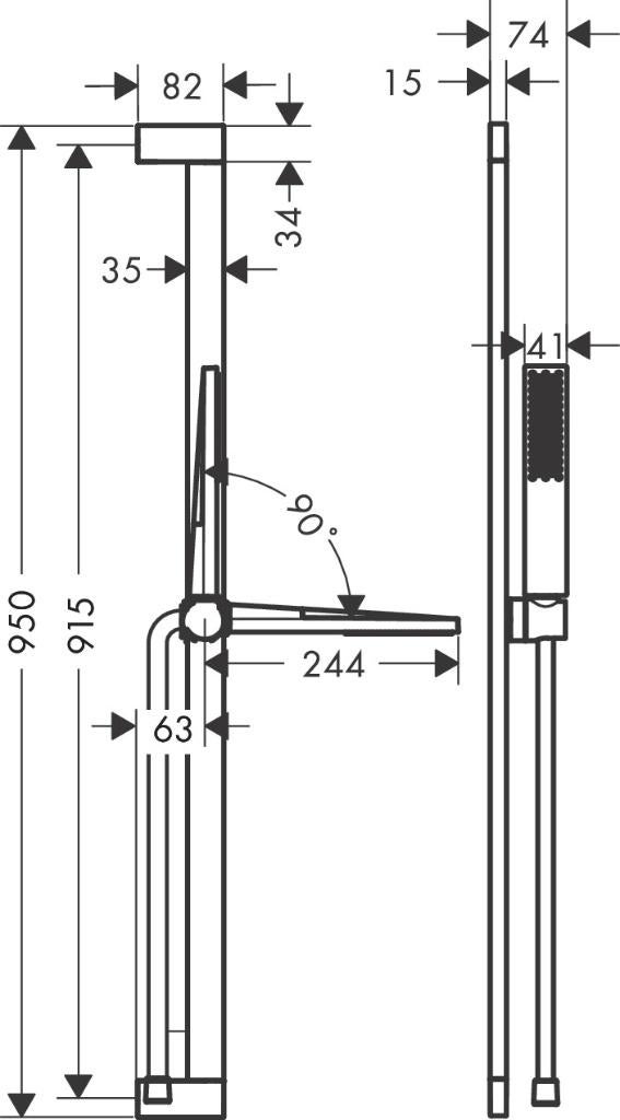 Hansgrohe Pulsify e 100 1jet 90cm matzwart (Doucheset), Hansgrohe, Hansgrohe 1, Wit, Nieuw