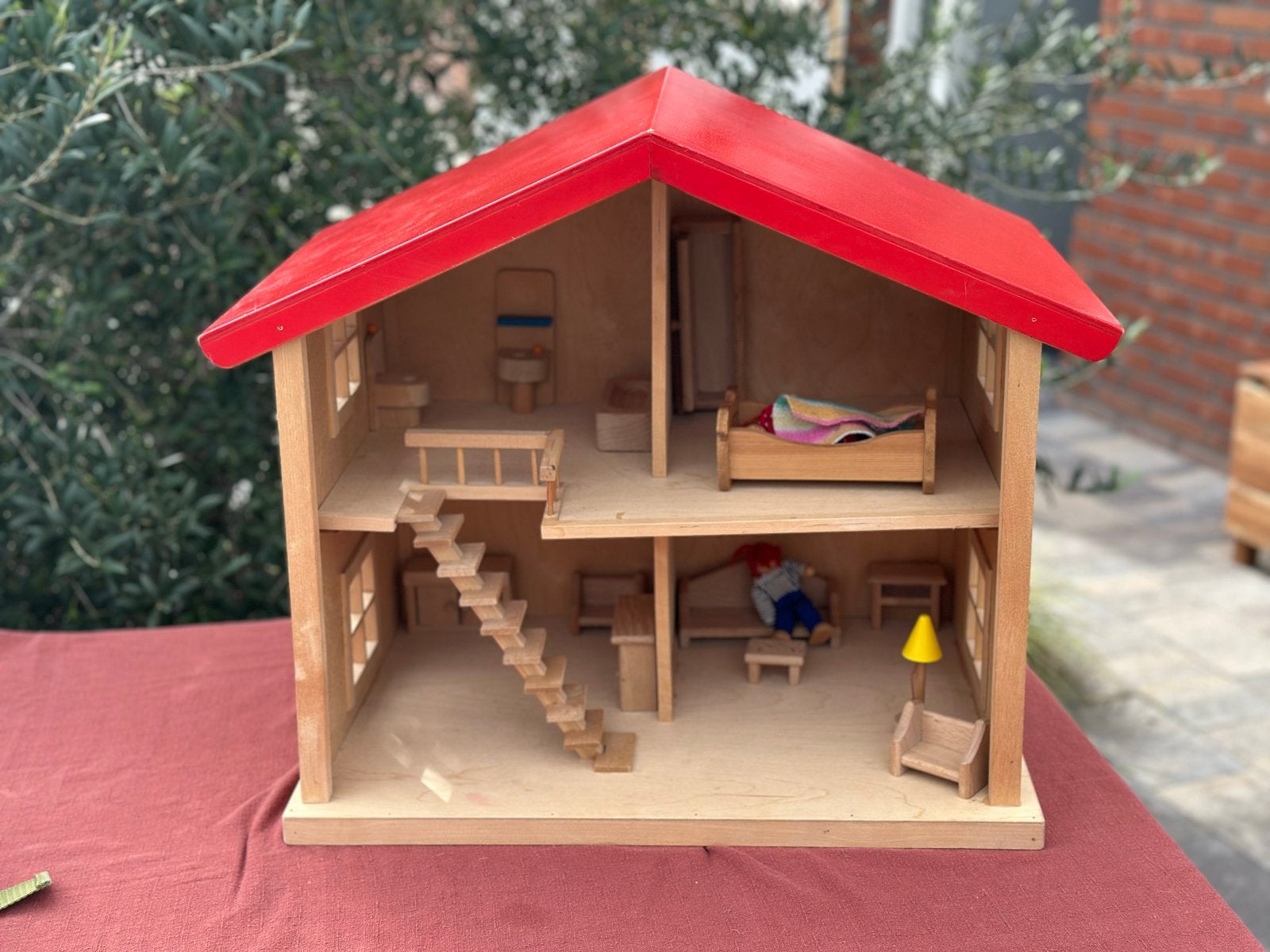 Houten Poppenhuis met Meubels, Ophalen, Gebruikt, Poppenhuis