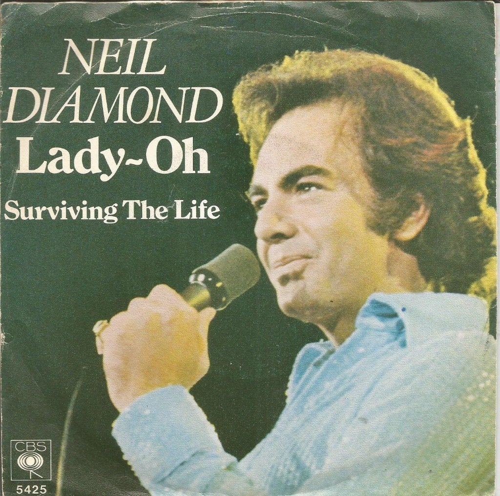 Neil Diamond – Lady-Oh (1977), Cd's en Dvd's, Gebruikt, Fotohoes, 7 inch, Ophalen of Verzenden