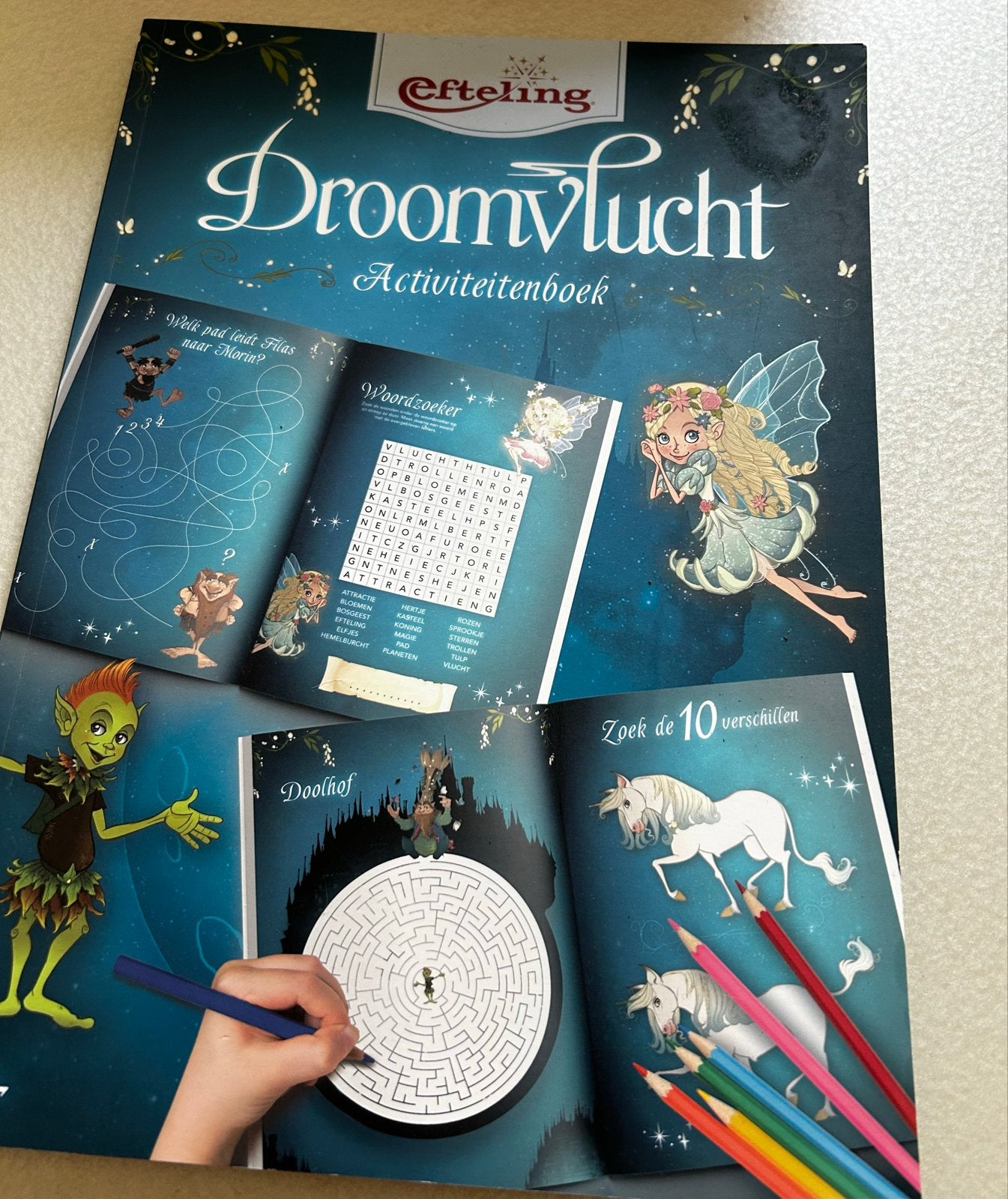 Efteling Droomvlucht Activiteitenboek - Puzzels en Spelletje, Verzenden, Zo goed als nieuw, Sprookjes