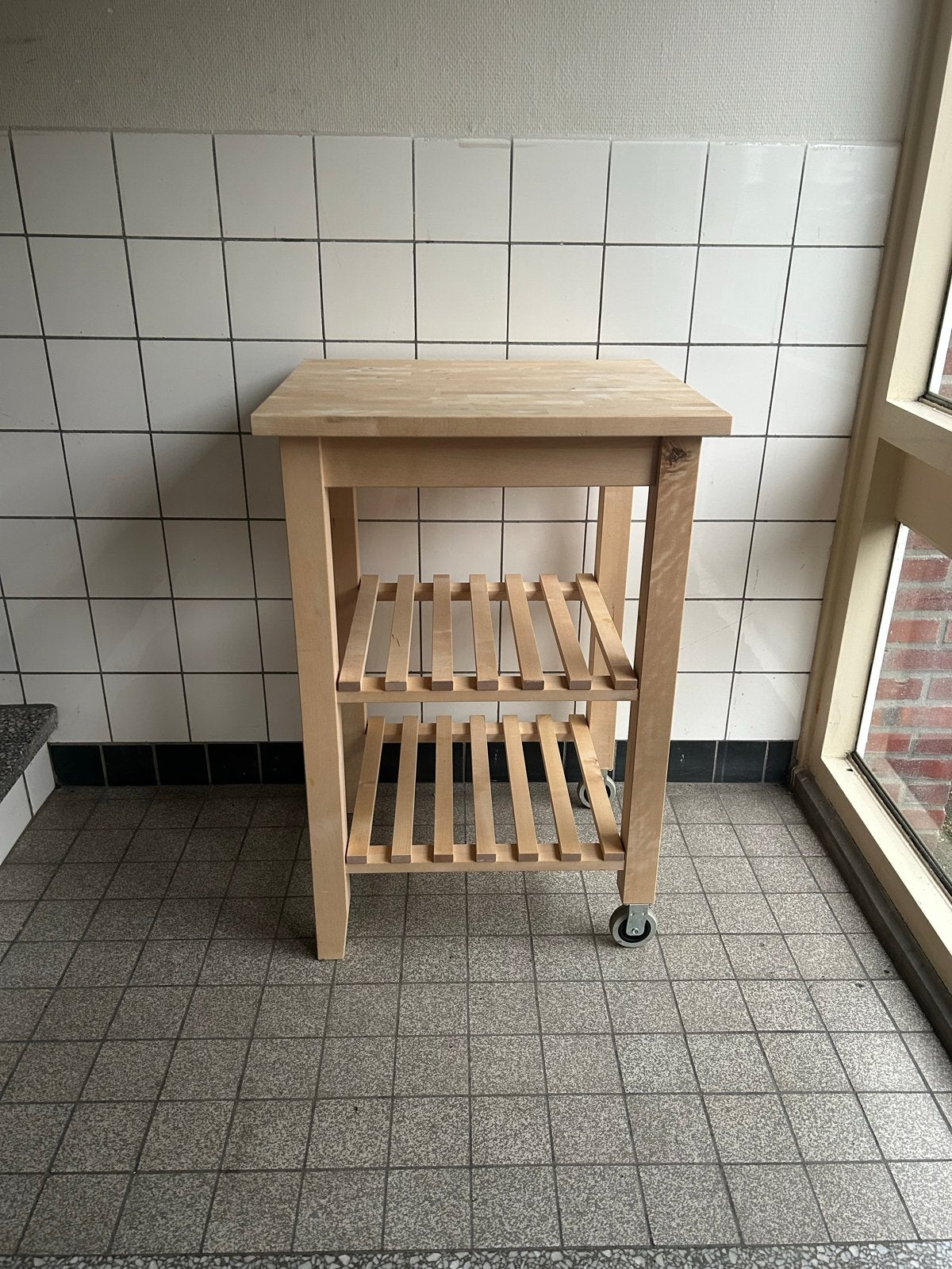 Houten Keukentrolley met Wieltjes - Bekvam, Gebruikt, Hout, IKEA, Keukentrolley