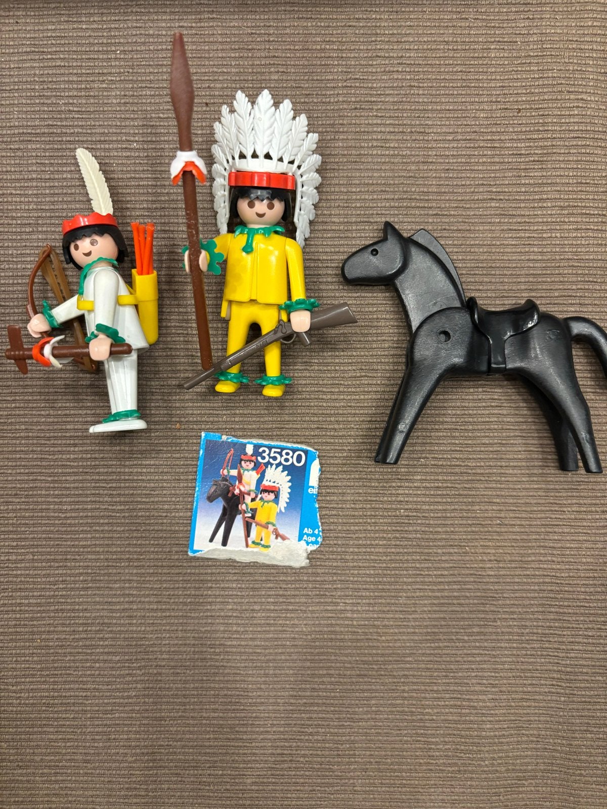 Playmobil Indianen set 3580 met figuren en paard!, Gebruikt, Complete set, Ophalen of Verzenden, Country