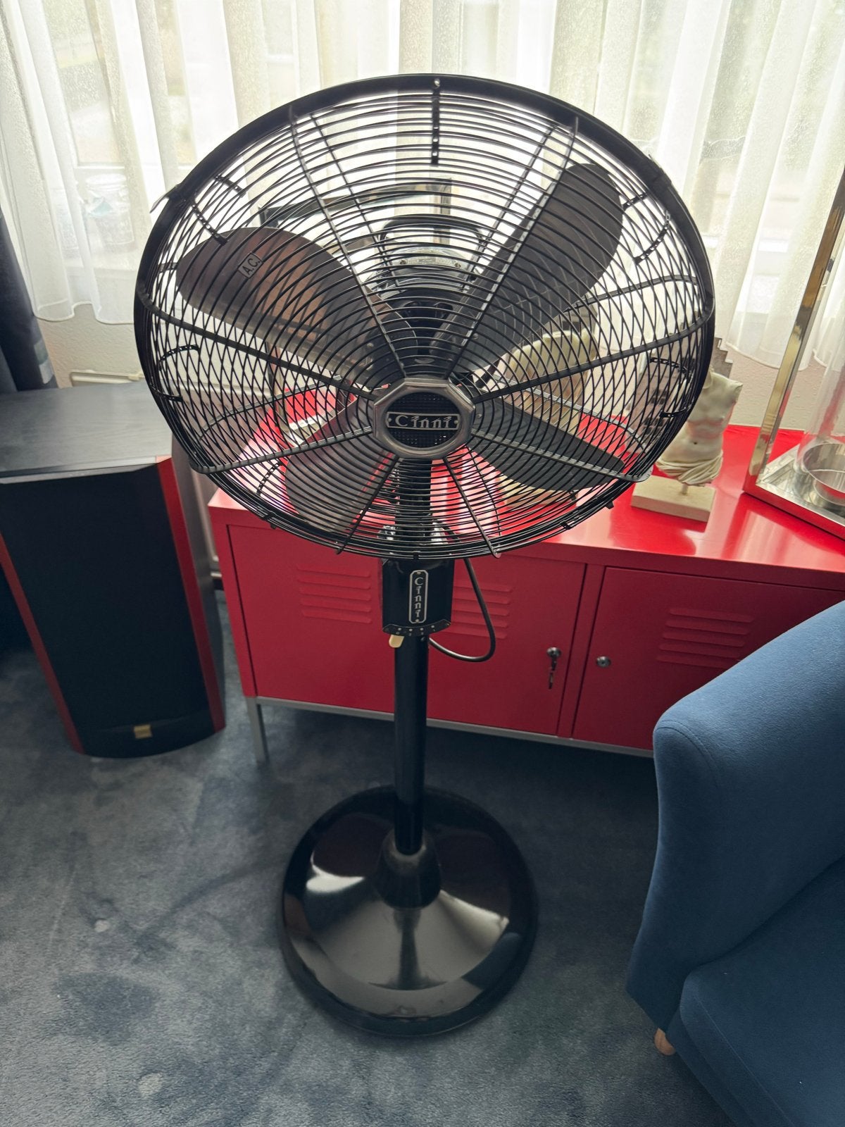Vintage Cinni vloerstaande ventilator - krachtig en stijlvol, Witgoed en Apparatuur, Ventilatoren, Ophalen of Verzenden, Gebruikt