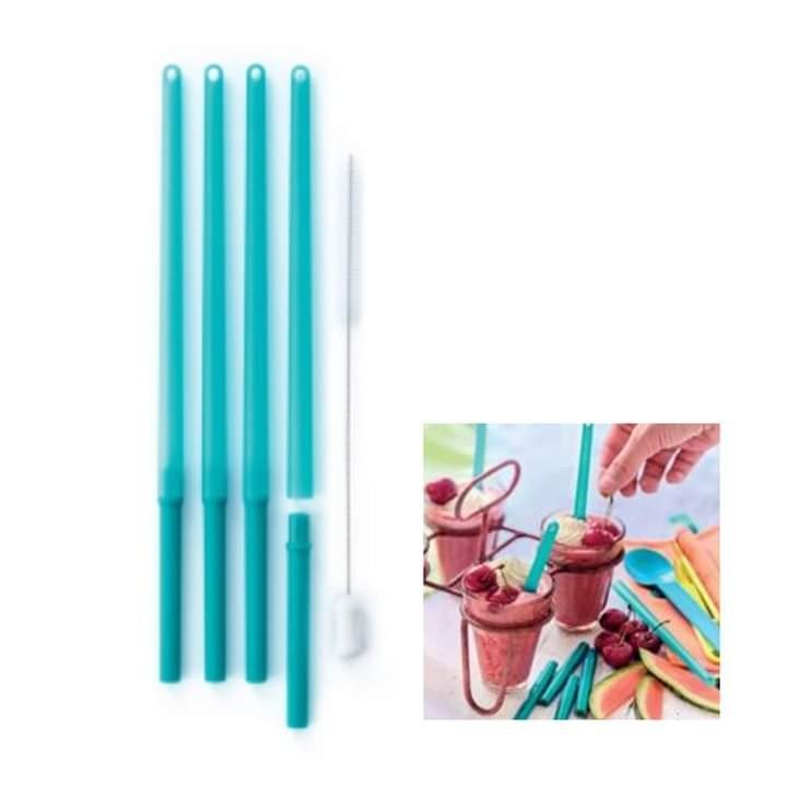 Tupperware eco rietjes en ragertje, nieuw, BPA-vrij, Blauw, Overige typen, Nieuw