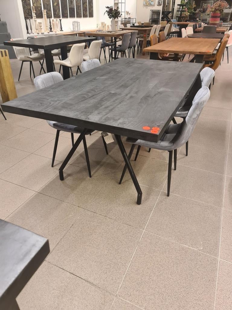 Nieuwe icathcers cod collectie eettafel 200x100cm mango €235, Ophalen, Hout, Zwart, .