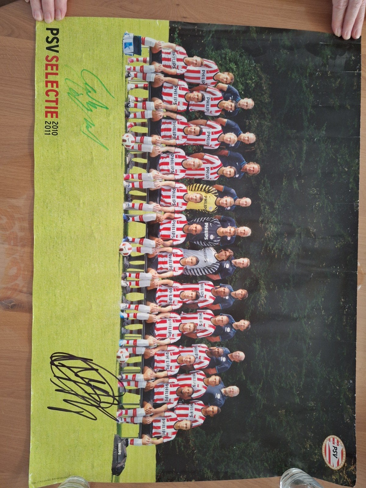 poster met handtekeningen van psv 2010/2011, Ophalen