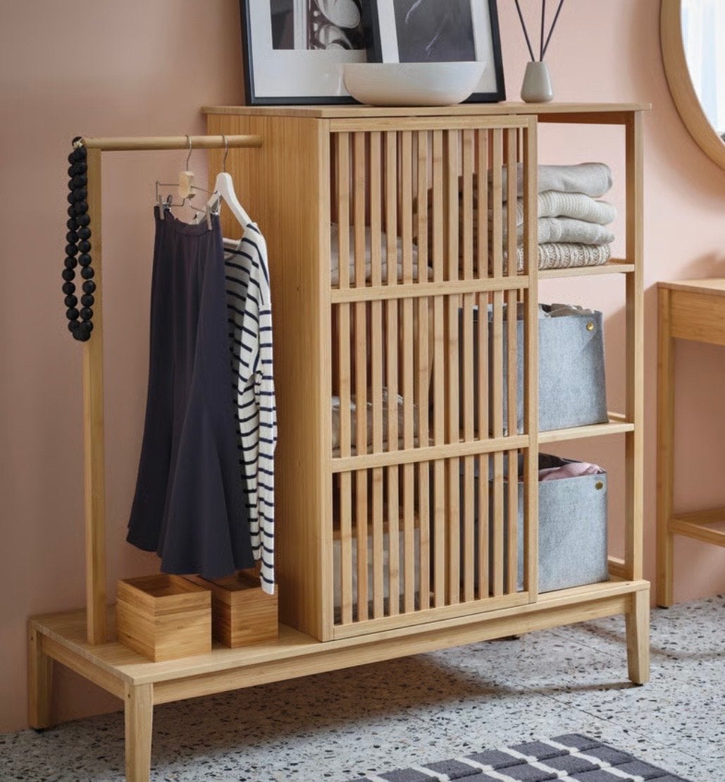 IKEA Kledingkast/Open Kast - Bamboe, Ophalen, 100 tot 150 cm, Zo goed als nieuw, 25 tot 50 cm