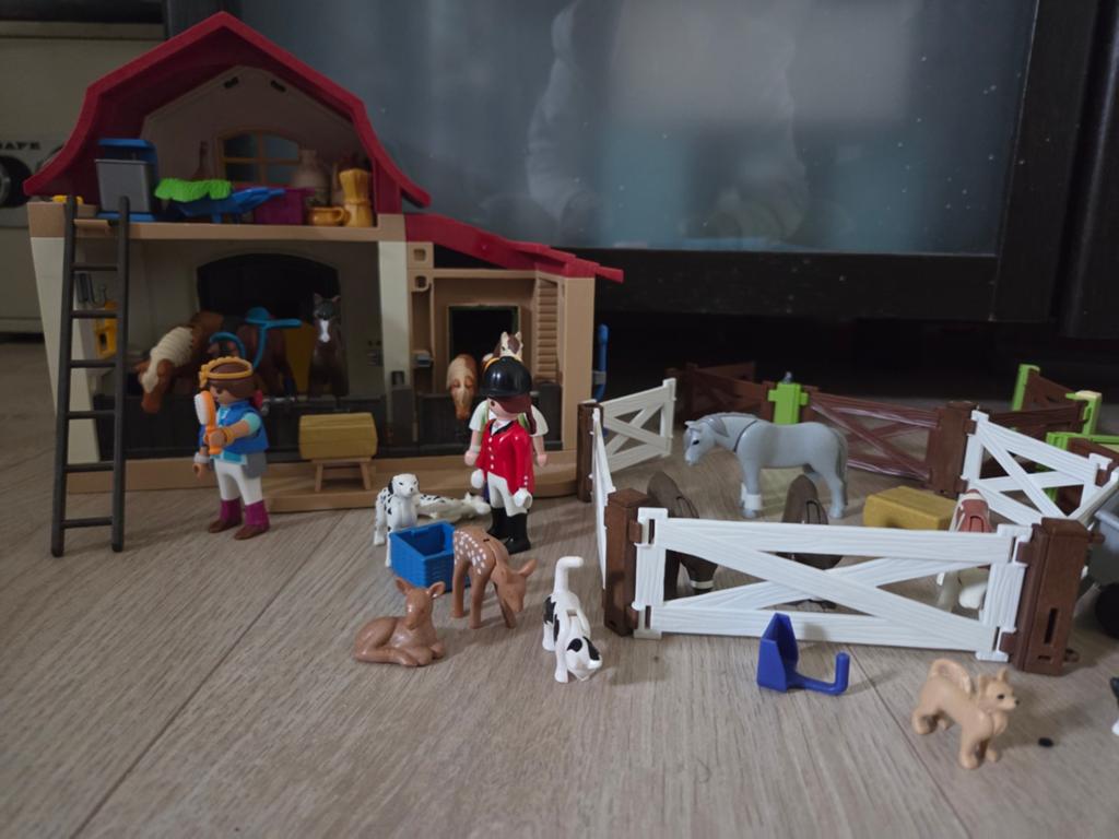 Uitgebreide Playmobil set: Boerderij, Spirit stal, speeltuin, Ophalen of Verzenden, Gebruikt, Los playmobil