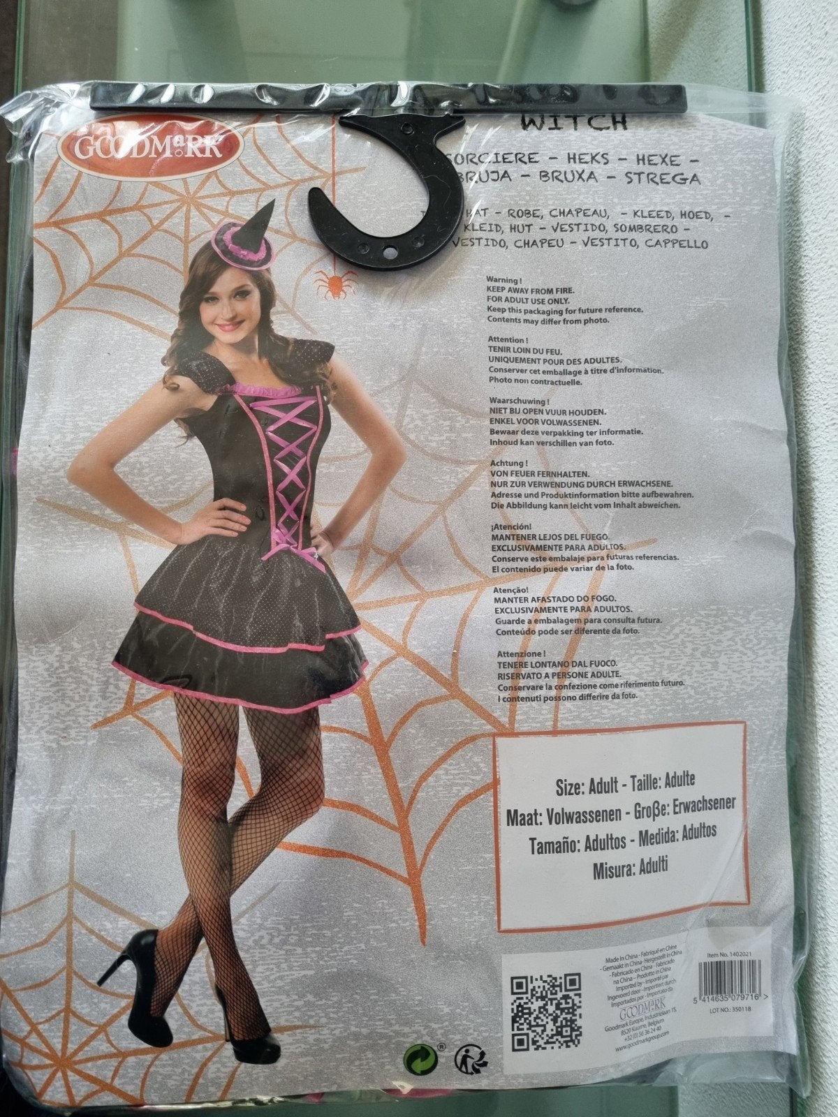 Goodmark,(HALLOWEEN)HEKSENJURK, Volwassenen,Onesize,Nieuw!, Maat 38/40 (M), Nieuw, Ophalen of Verzenden, Halloween