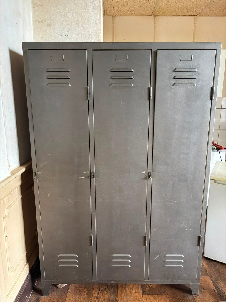 Vintage Lockerkast met ingebouwd kastsysteem, Huis en Inrichting, Ophalen, Gebruikt, Vintage, Old-School, Industrieel