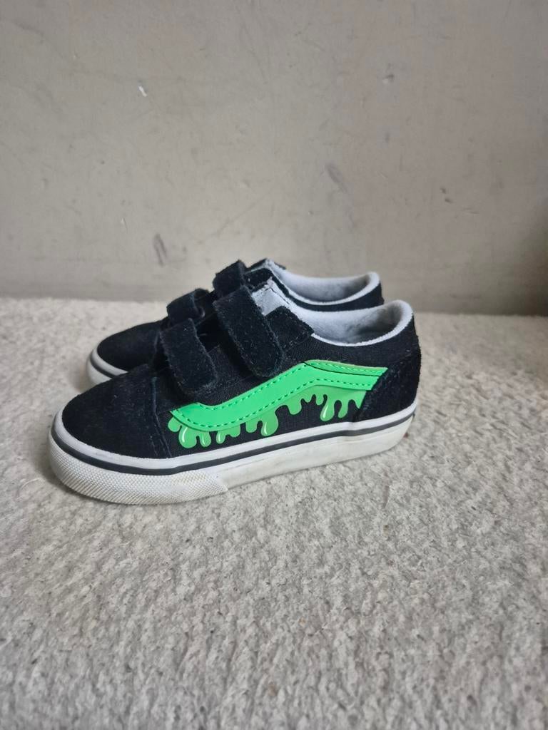 Vans Old Skool klittenband sneakers - Zwart/Groen, Vans, Jongen of Meisje, Schoenen, Ophalen of Verzenden