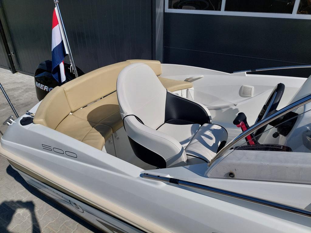 Beneteau Flyer 500 Sundeck - 50 pk Mercury, Watersport en Boten, Vis- en Consoleboten, Gebruikt, 3 tot 6 meter, 50 tot 70 pk, Polyester