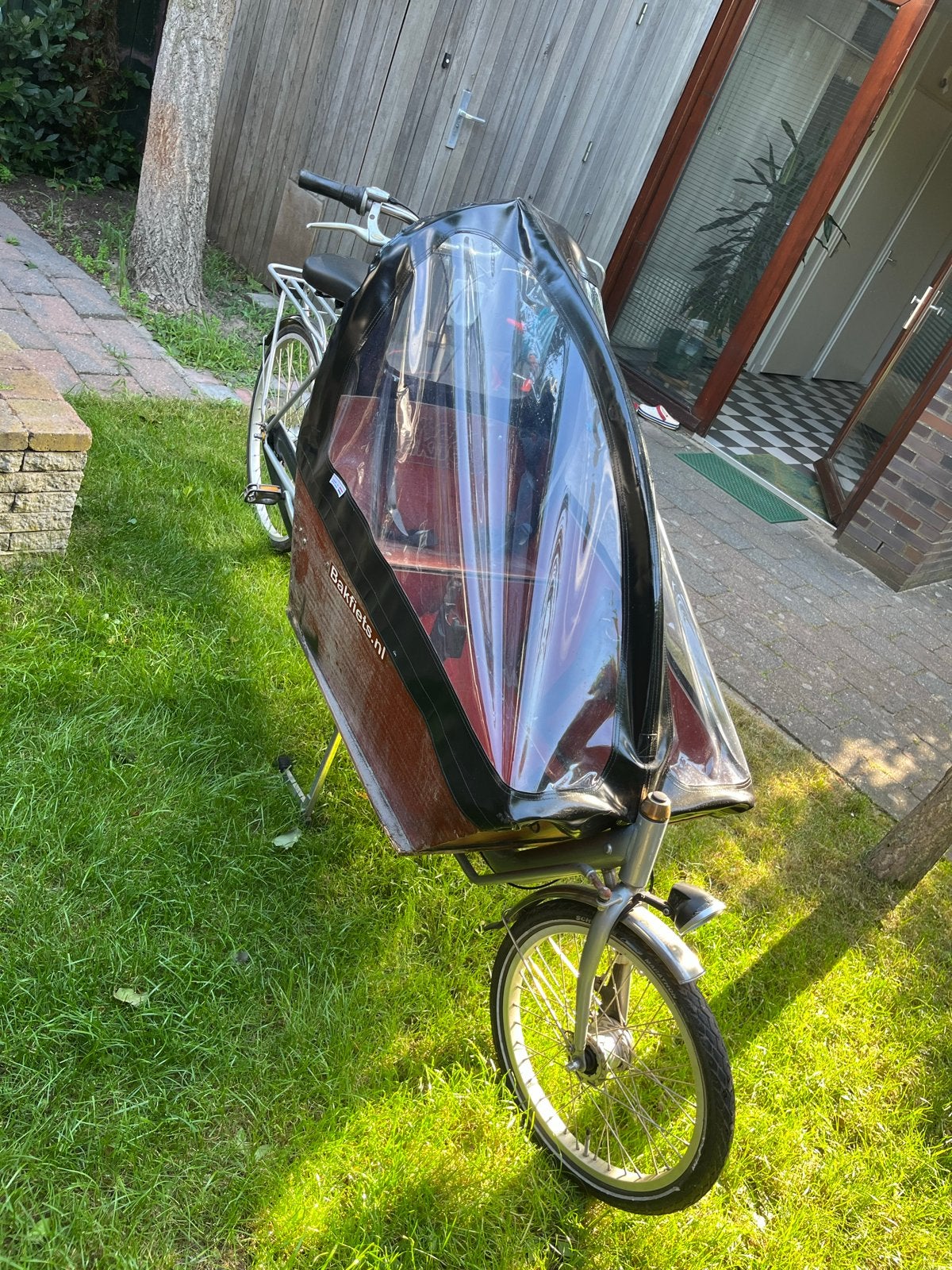 Bakfiets Cargo Long - Gerenoveerd, incl. accessoires, Gebruikt, Huif, 3 kinderen, Trommelrem