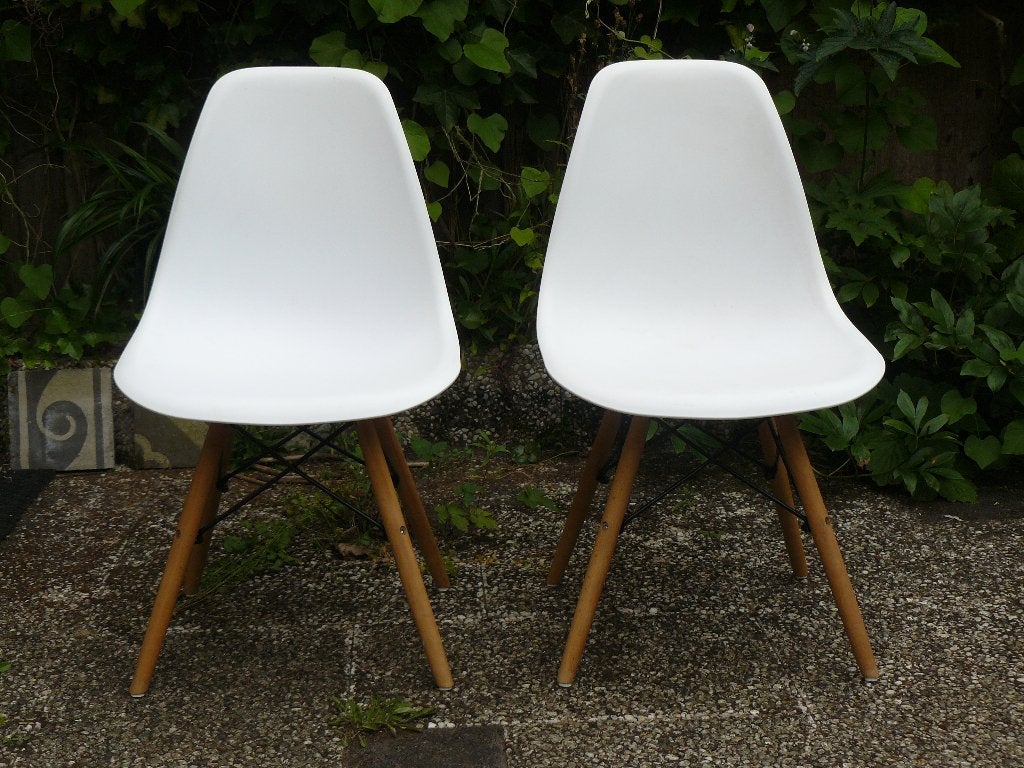 twee stoelen Decomica Eames DSW, Huis en Inrichting, Stoelen, Ophalen, Overige materialen, Gebruikt, Twee