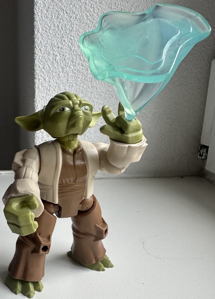 STAR WARS-MASTER YODA MET FORCE-HASBRO - 11,5 CM HOOG, Ophalen of Verzenden, Zo goed als nieuw, Actiefiguurtje