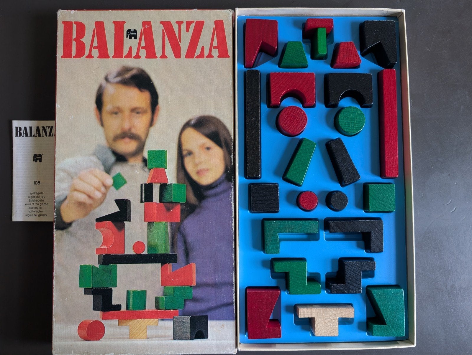 Balanza houten balanceerspel, vintage Jumbo 1976, Ophalen of Verzenden, Zo goed als nieuw