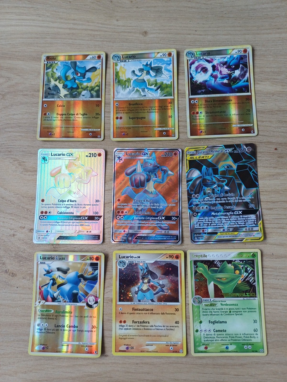 Zeldzaam lot 9 Italiaanse Pokémon kaarten, Ophalen of Verzenden, Gebruikt, Meerdere kaarten, Foil