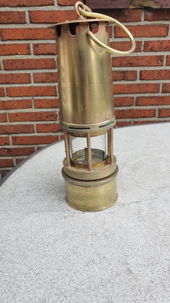Originele Koperen Mijnwerkerslamp uit 1948 in originele staa, Ophalen, Koper