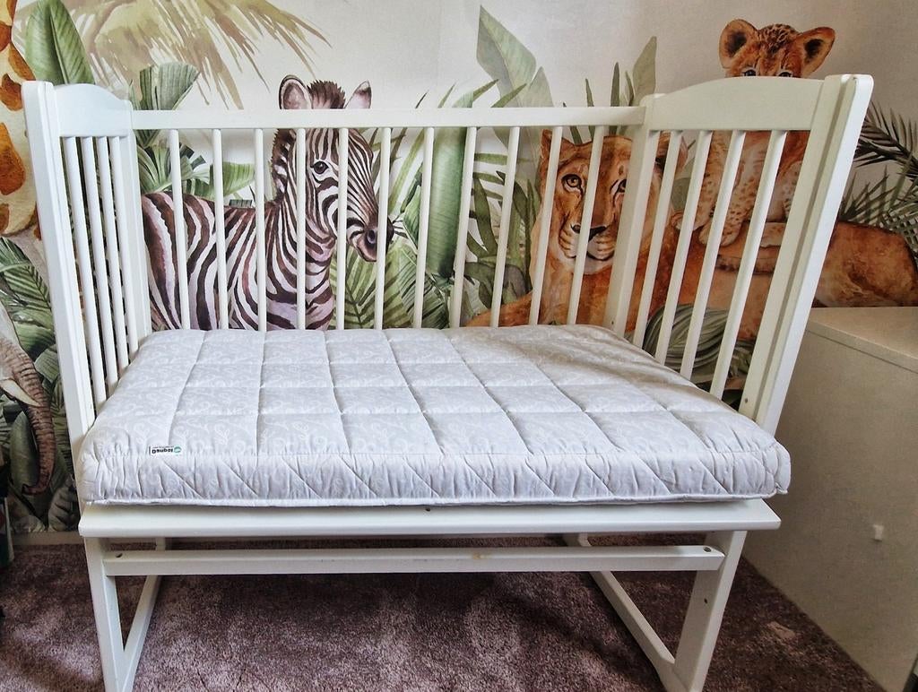 Tweepersoons wiegje 2-in-1 met matras -wit, Ophalen, Zo goed als nieuw, Minder dan 140 cm, Matras