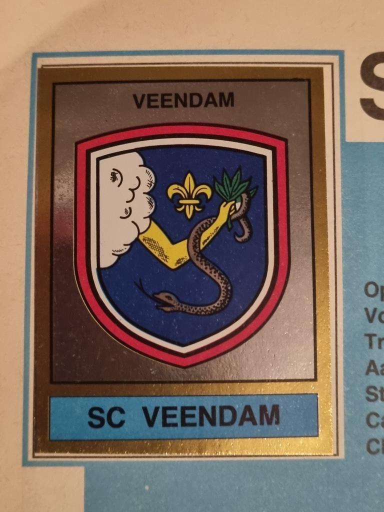 Panini Voetbal 1987 Knip embleem SC Veendam voetbalplaatje, Ophalen of Verzenden, Zo goed als nieuw