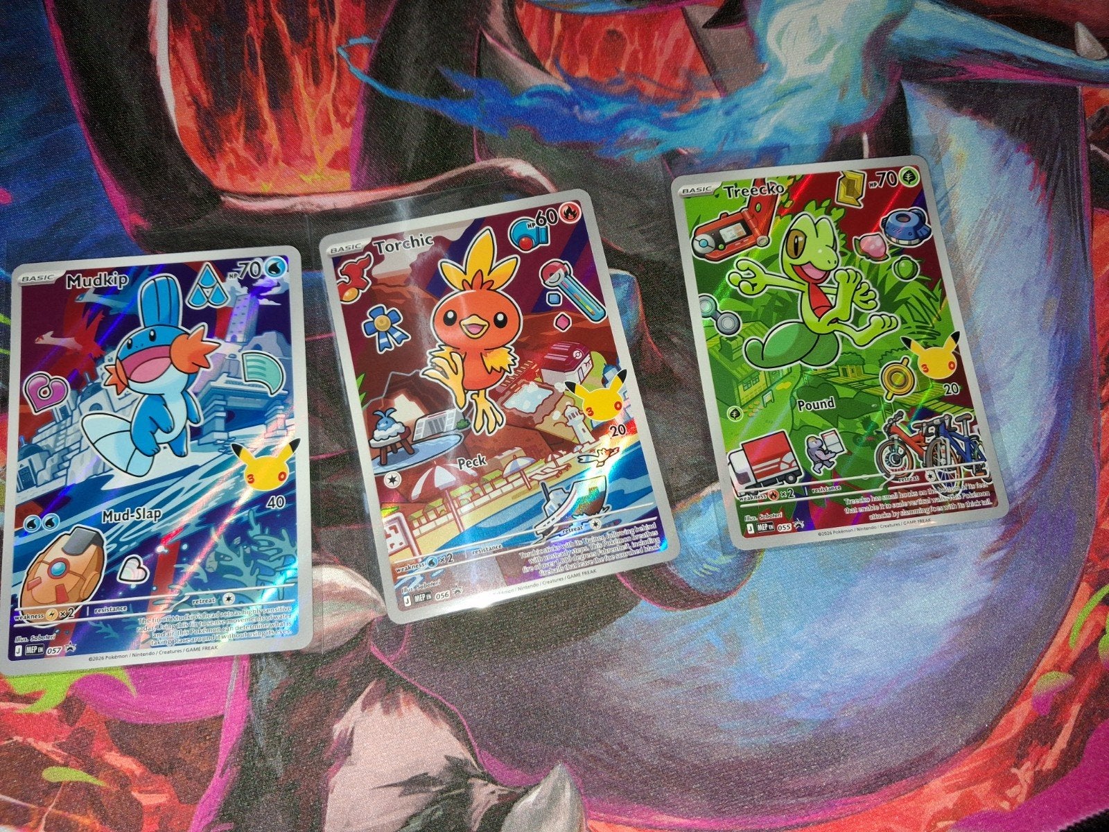 gen 3 first partner 3 treecko mudkip torchic Pokémon kaarten, Ophalen of Verzenden, Zo goed als nieuw, Meerdere kaarten, Foil