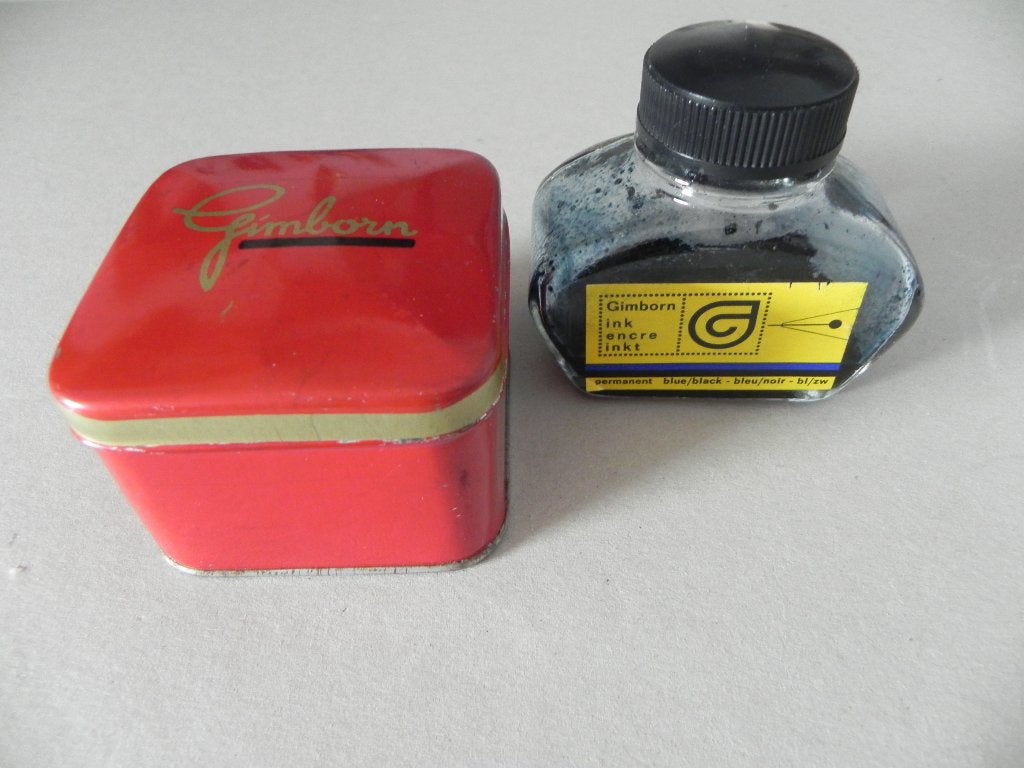 Gimborn inktflesje en blikje., Ophalen of Verzenden, Gebruikt