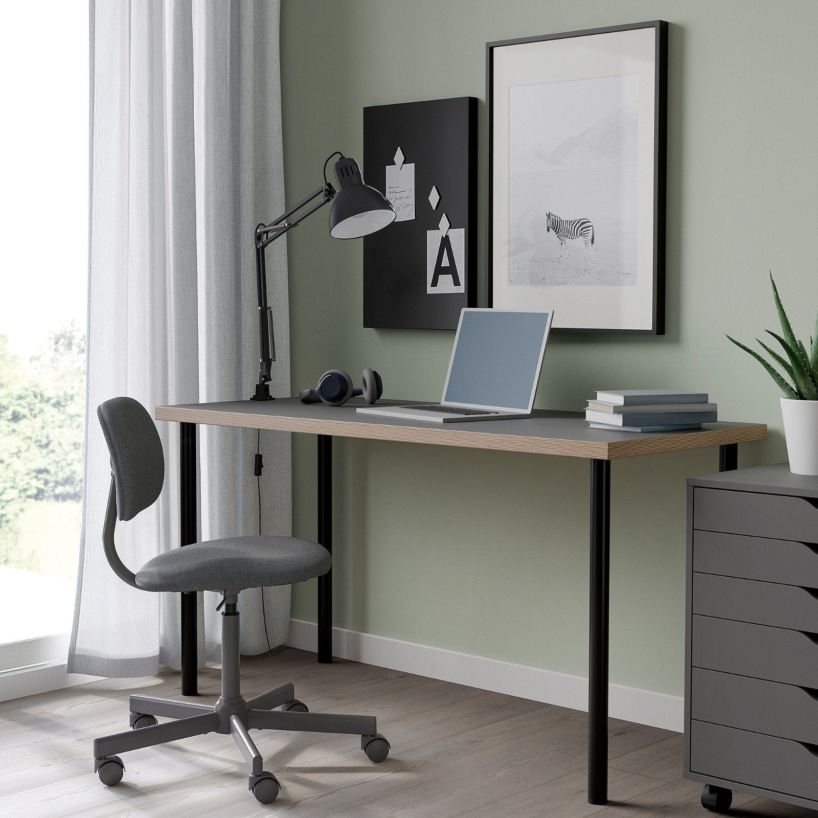 IKEA LAGKAPTEN Desk 150x75 cm with Adjustable Legs, Ophalen, Gebruikt, 150 cm, IKEA