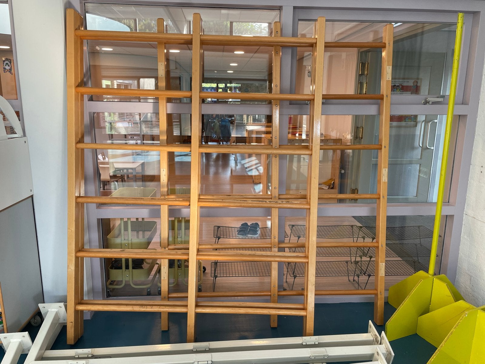 Klimrek/wandrek met bevestigingsframe - 3 delen, Ophalen, Gebruikt, Klimwand