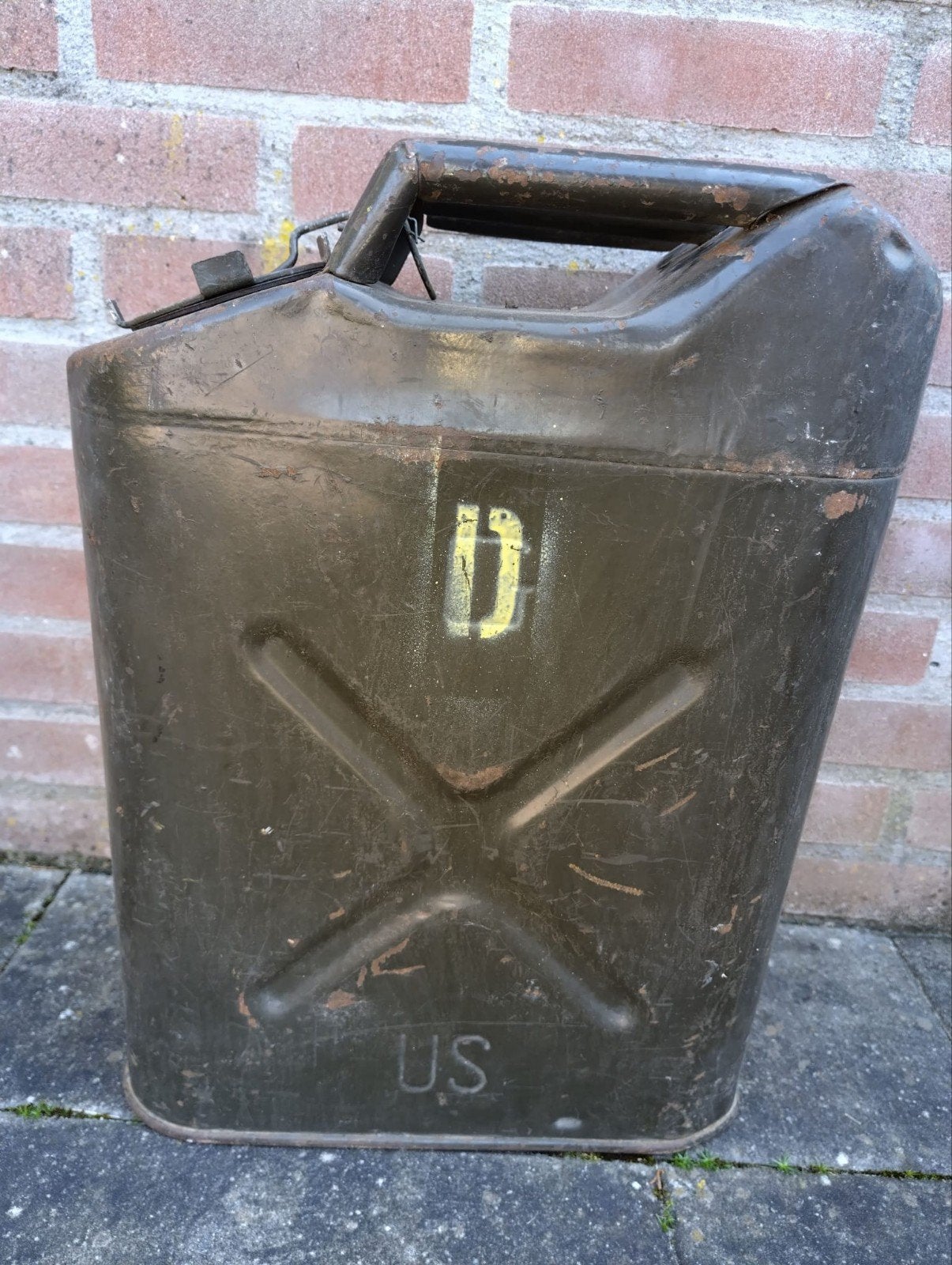Originele Amerikaanse Jerrycan met Tuit - US Leger, Ophalen of Verzenden, Landmacht, Amerika, Overige typen