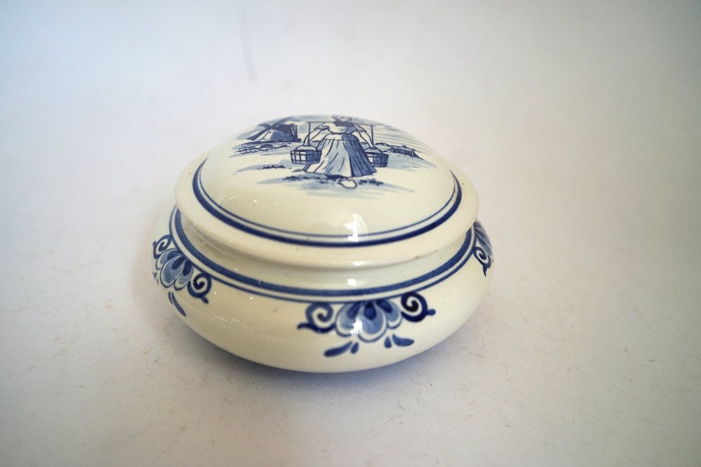 vintage delfts Goedewaagen Holland Droste blauw pot deksel, Overige typen, Ophalen of Verzenden, Zo goed als nieuw, Overige stijlen