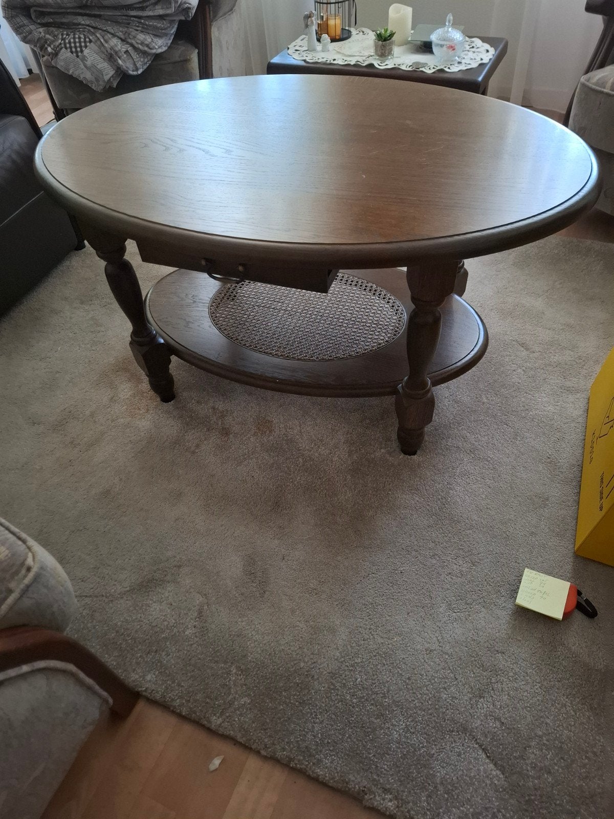 ovale eiken salontafel, Ophalen, Rechthoekig, 100 tot 150 cm, 50 tot 100 cm