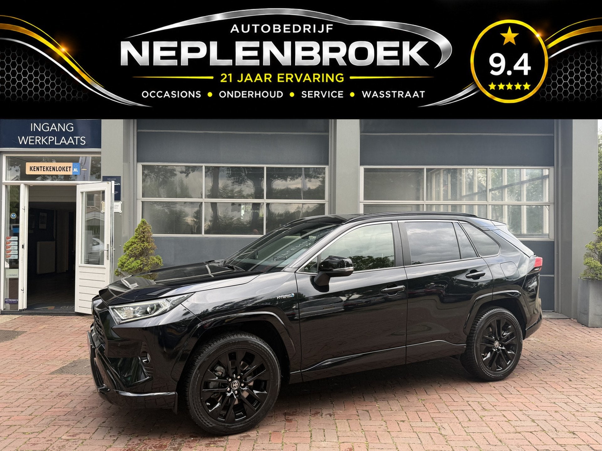 Toyota RAV4 2.5 Hybrid Black Edition | LED | Navi | JBL | AC, Automaat, Gebruikt, 2487 cc, Leder en Stof
