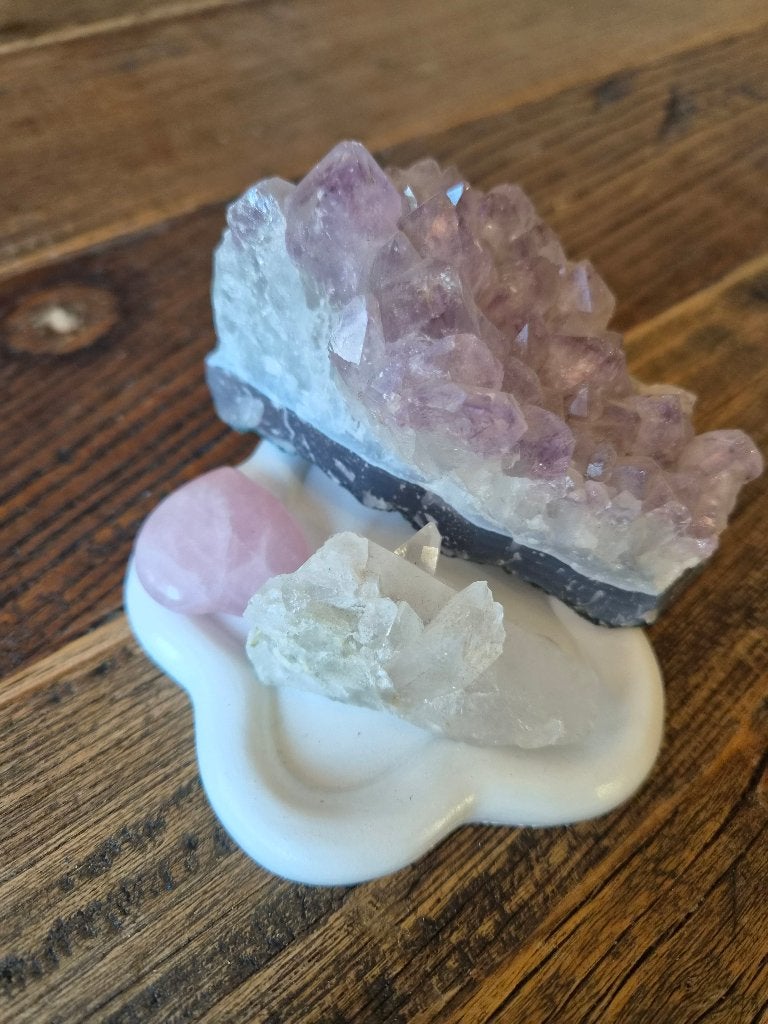 Edelstenen amethist bergkristal rozenkwarts, Ophalen of Verzenden