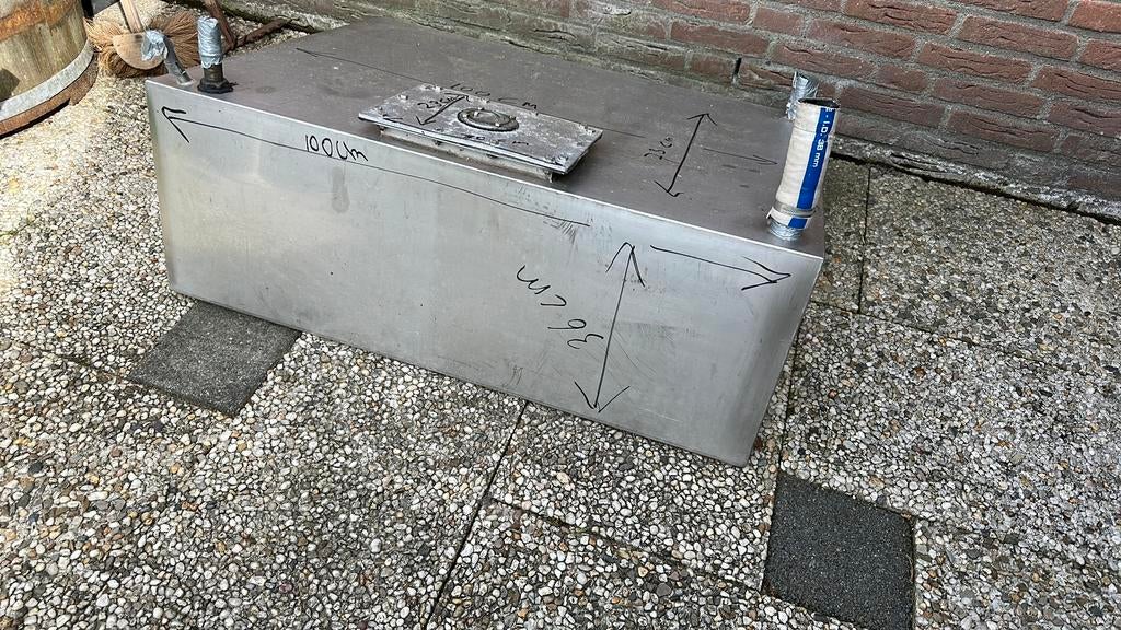 Vuilwatertank rvs 100 x 73 x 35/17 cm, Watersport en Boten, Bootonderdelen, Ophalen, Zo goed als nieuw, Motor en Techniek, Zeilboot of Motorboot