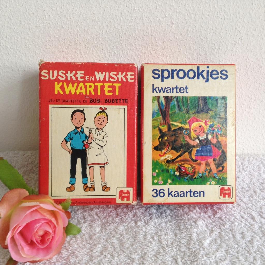 ❤️Vintage 2 x KWARTET van Jumbo SUSKE en WISKE, SPROOKJES., Verzamelen, Speelkaarten, Jokers en Kwartetten, Ophalen of Verzenden