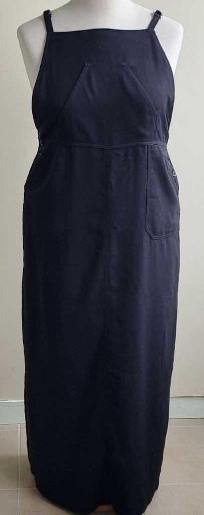 Michel Valerie Kreyborg zwarte salopet jurk mt. 44, Kleding | Dames, Jurken, Zo goed als nieuw, Maat 42/44 (L), Zwart, Onder de knie
