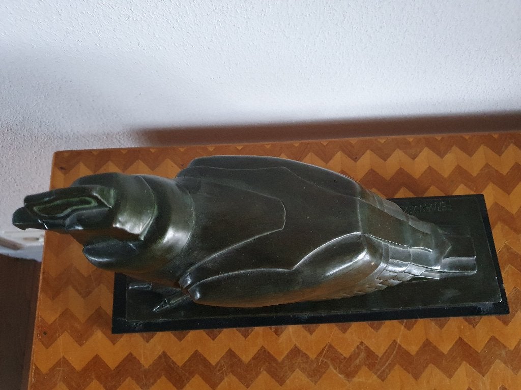 Art deco stijl vogel brons, Ophalen