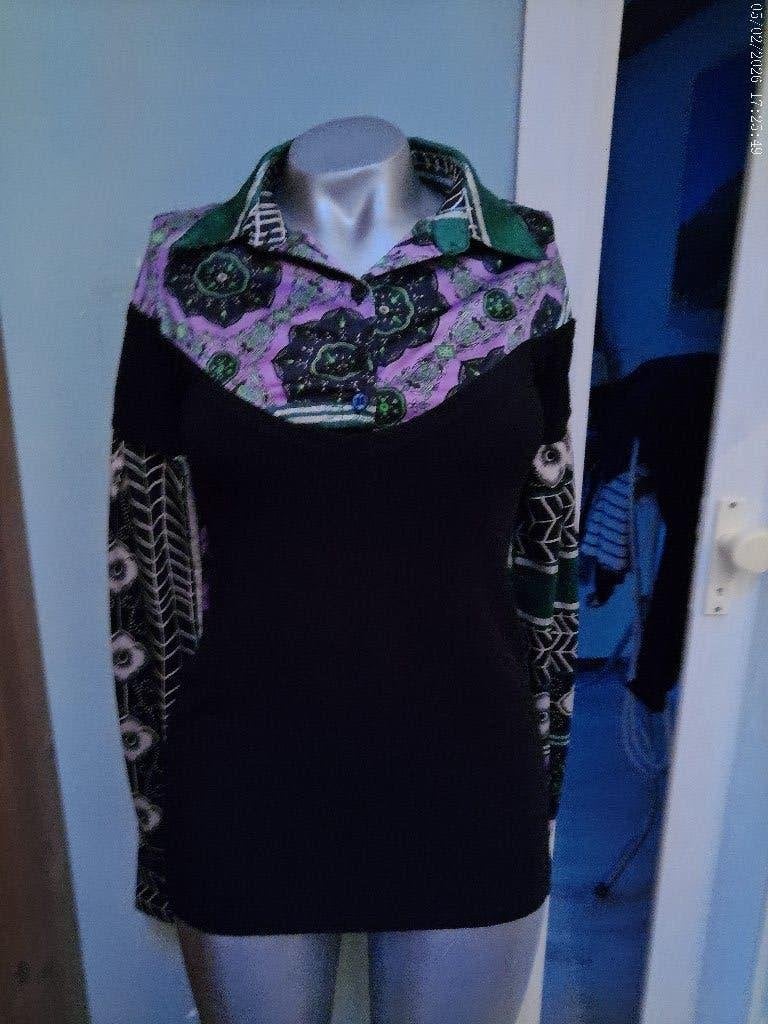 Denny Rose prachtige blouse/trui M zwart groen wit lila, Kleding | Dames, Denny Rose, Zwart, Ophalen of Verzenden, Zo goed als nieuw