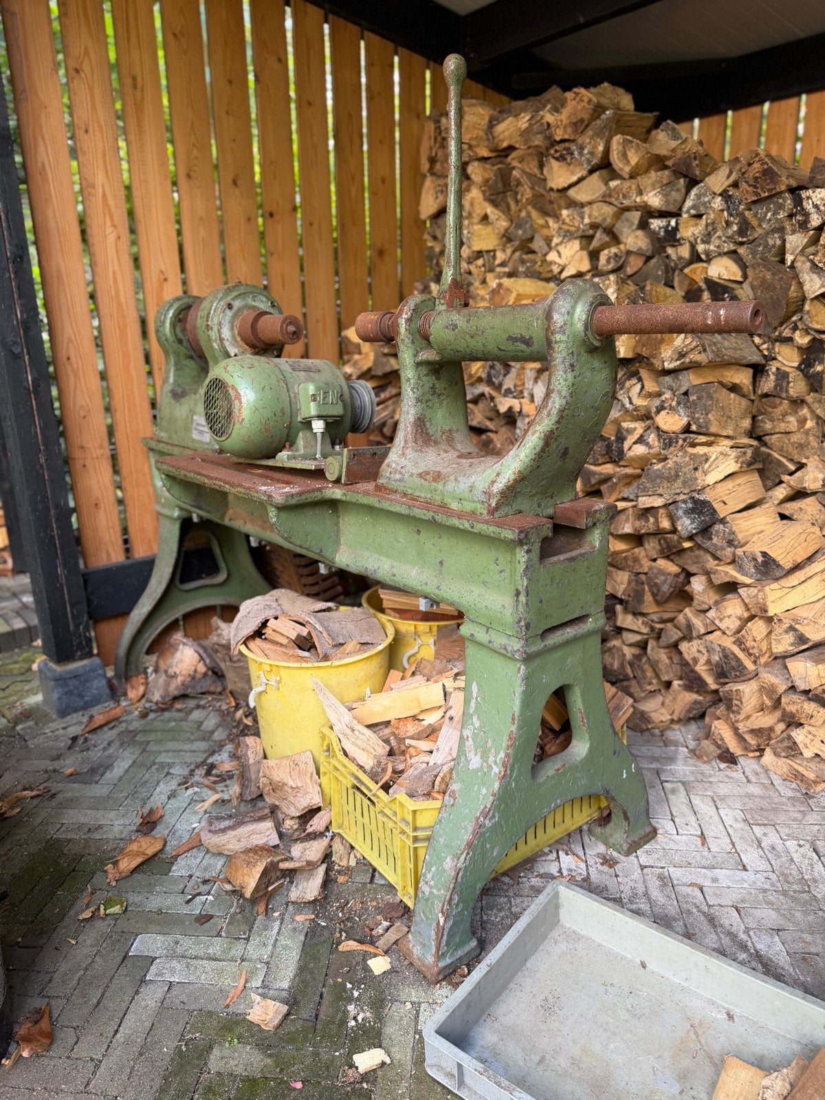 Robuuste Industrieel Houtdraaibank - Bosgraaf B.V. - Vintage, Doe-het-zelf en Verbouw, Draaibanken, Ophalen, Gebruikt, Houtdraaibank