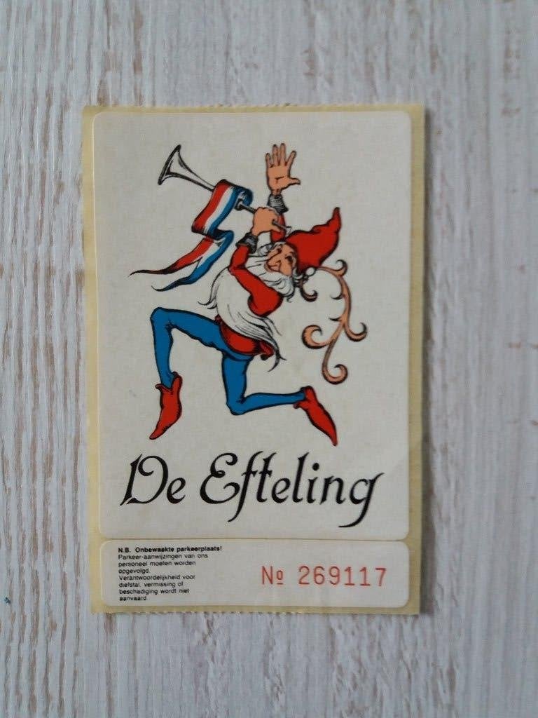 oude sticker Efteling ( 2 ), Ophalen of Verzenden, Zo goed als nieuw, Bedrijf of Vereniging