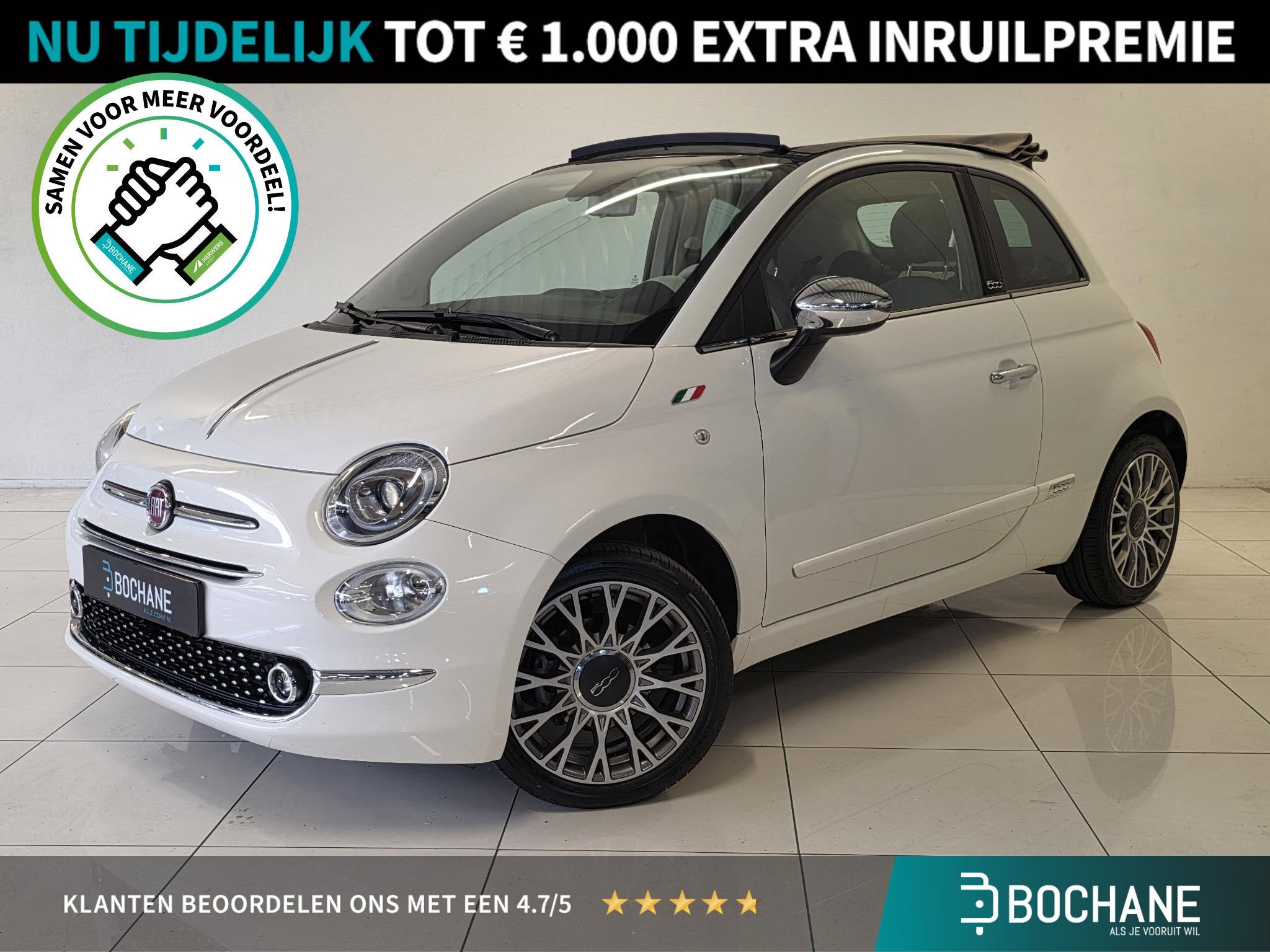 Fiat 500 C 1.0 Hybrid Dolcevita | Navigatie | Climate Contro
