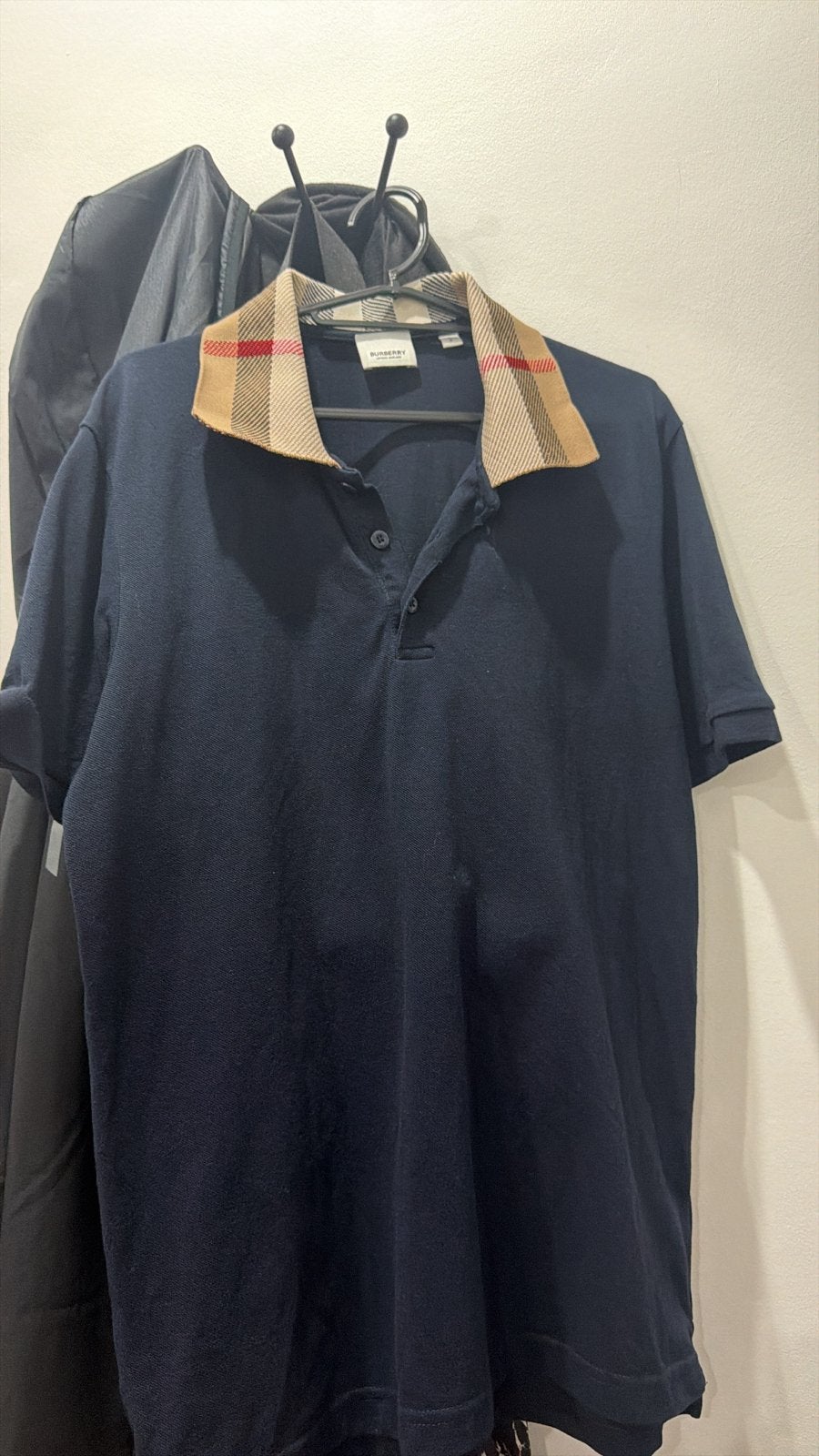 Burberry Polo Shirt - Donkerblauw met Iconisch Kraagdetail, Ophalen of Verzenden, Zo goed als nieuw