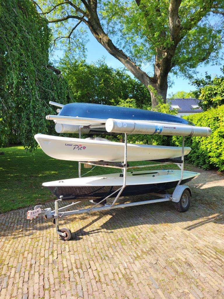 Laser  Pico Zeilboten met Trailer - Perfect voor Beginners, Ophalen, Gebruikt, Laser, Polyester