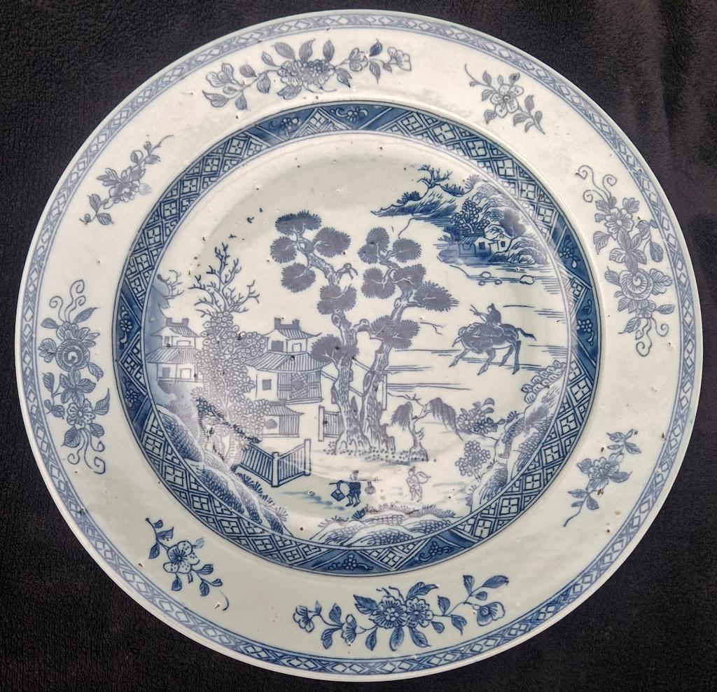 Groot bord antiek Chinees porselein Kangxi - Qing dynastie??, Antiek en Kunst, Antiek | Porselein, Ophalen of Verzenden