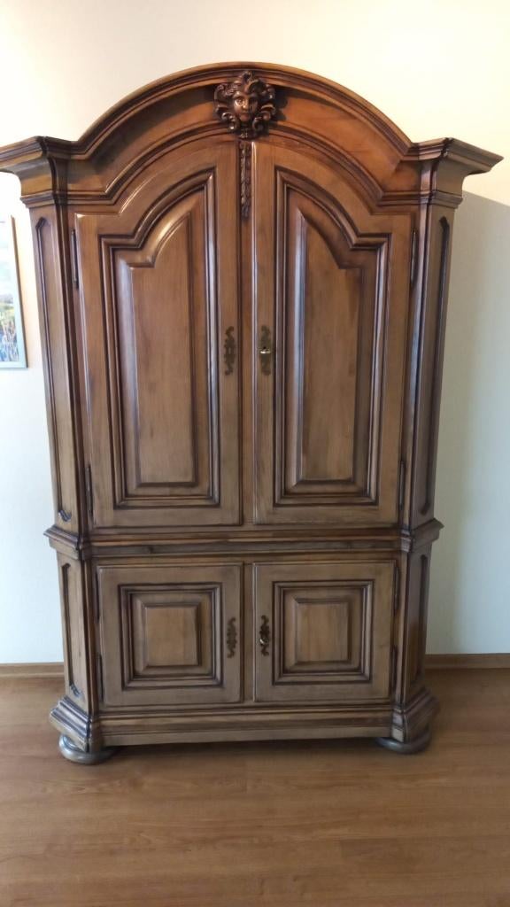 VINTAGE houten TOOGKAST eiken servieskast KAST 155x65x210 cm, Ophalen