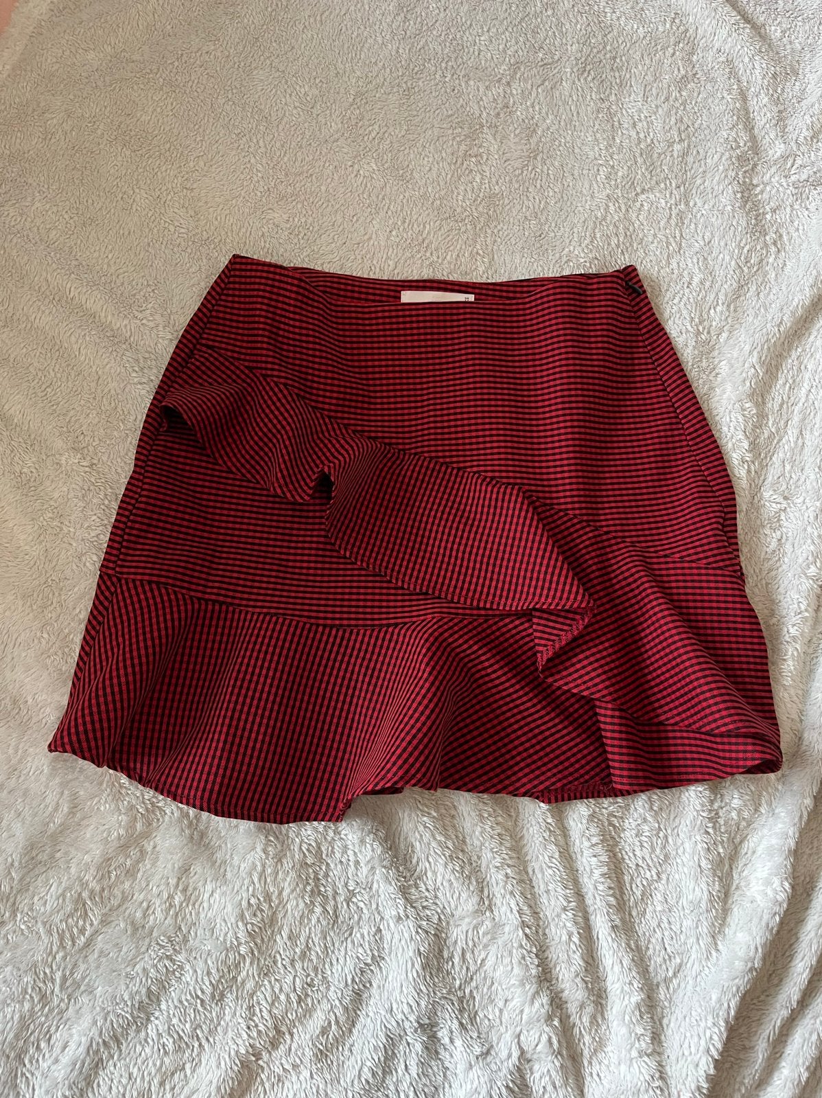 Pull&Bear geruite rok rood/zwart maat S, Ophalen of Verzenden, Zo goed als nieuw, Maat 36 (S), Boven de knie