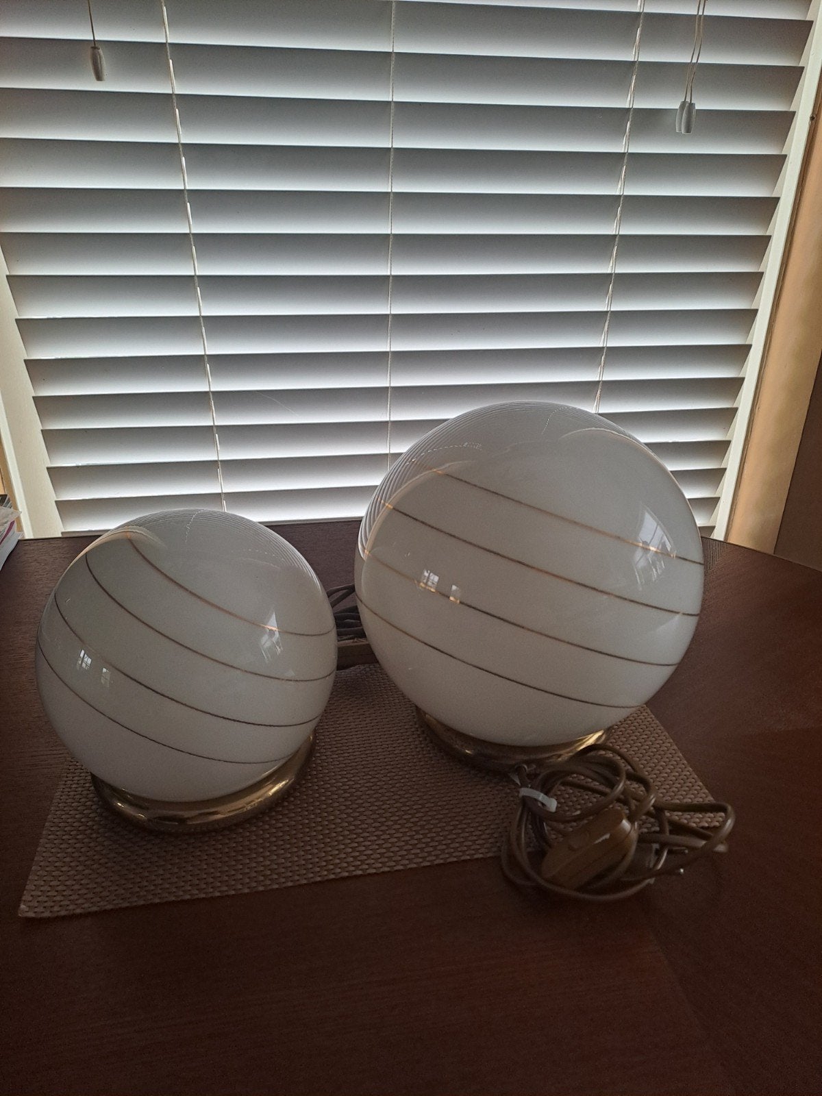 Hollywood regency tafellampen (vintage), Gebruikt, Jaren 70, Ophalen of Verzenden, Wit