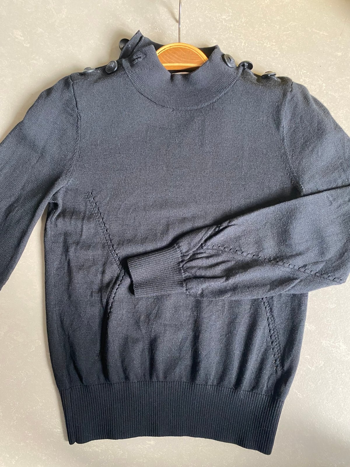 Plein Publique merino trui, Kleding | Dames, Ophalen of Verzenden, Zo goed als nieuw, Maat 36 (S), Zwart