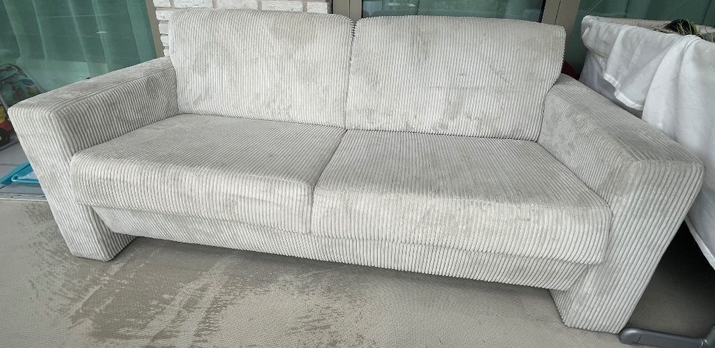 Zitmaxx Wonen Ribcord Bank - Licht Grijs - 185cm - 2,5 zits, Huis en Inrichting, Banken | Bankstellen, Gebruikt, Rechte bank, Tweepersoons