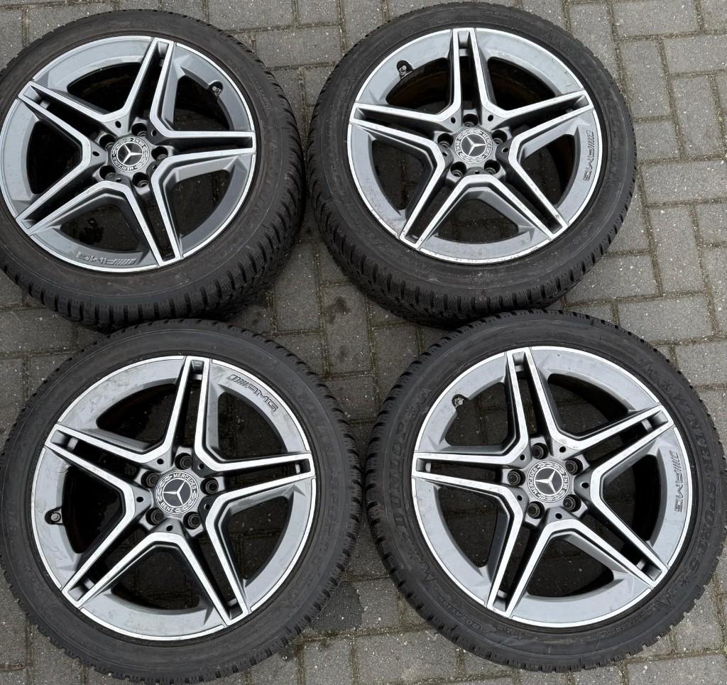 Originele Mercedes AMG 18"velgen+winterbanden, Auto-onderdelen, Banden en Velgen, Ophalen, 18 inch, Gebruikt, Banden en Velgen